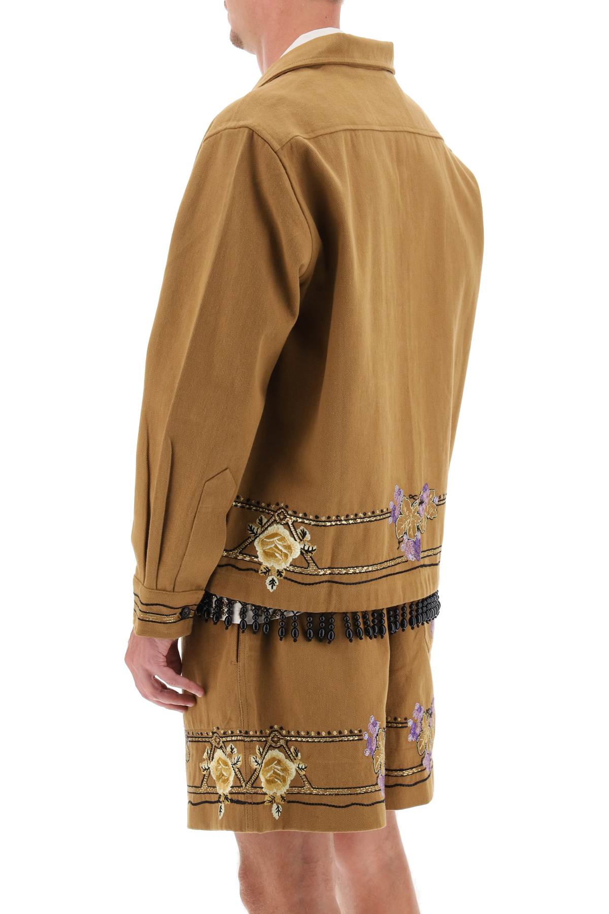 Bode Bode autumn royal overshirt with embroideries and beadworks