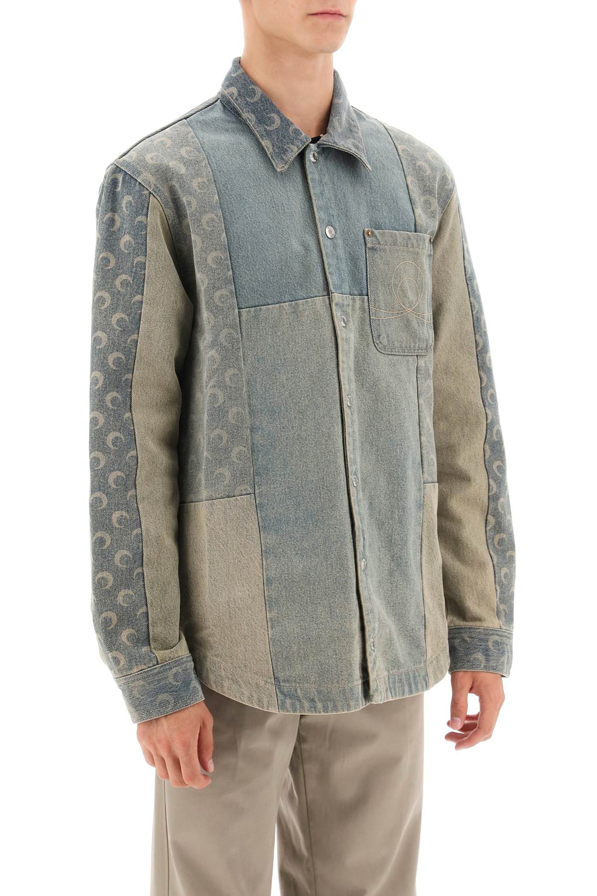 Marine Serre Marine serre moon overshirt in regenerated denim