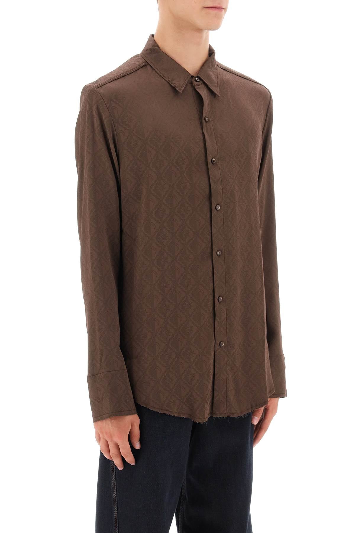 Marine Serre Marine serre moon diamant jacquard satin shirt