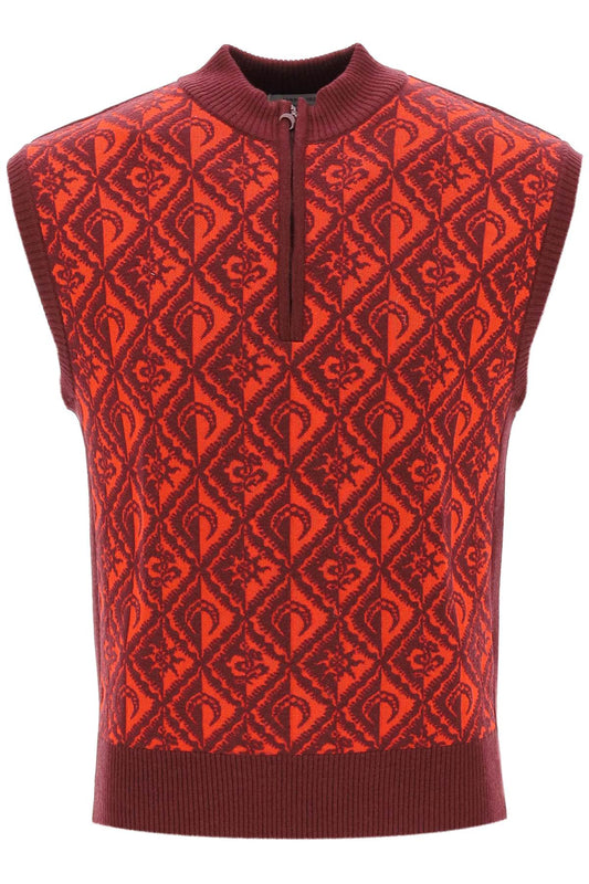 Marine Serre Marine serre moon diamant jacquard knit vest