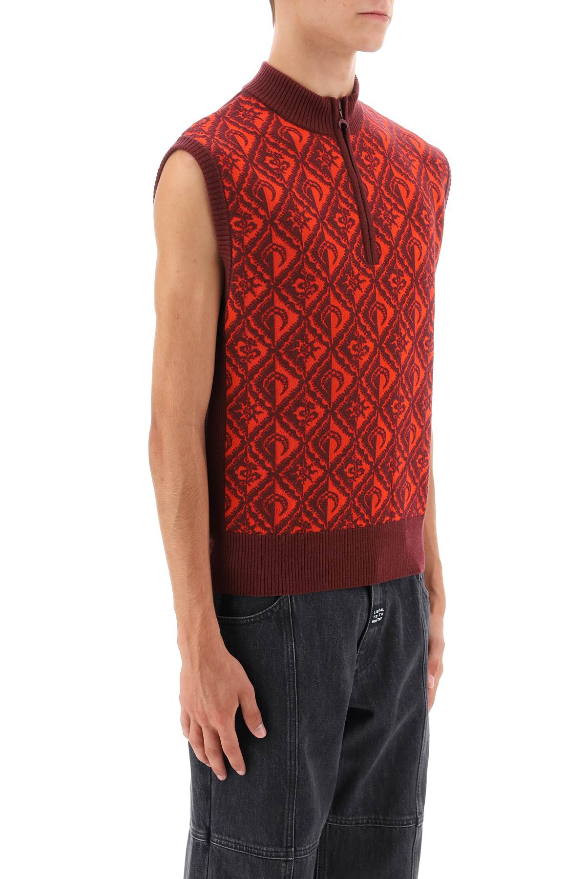 Marine Serre Marine serre moon diamant jacquard knit vest