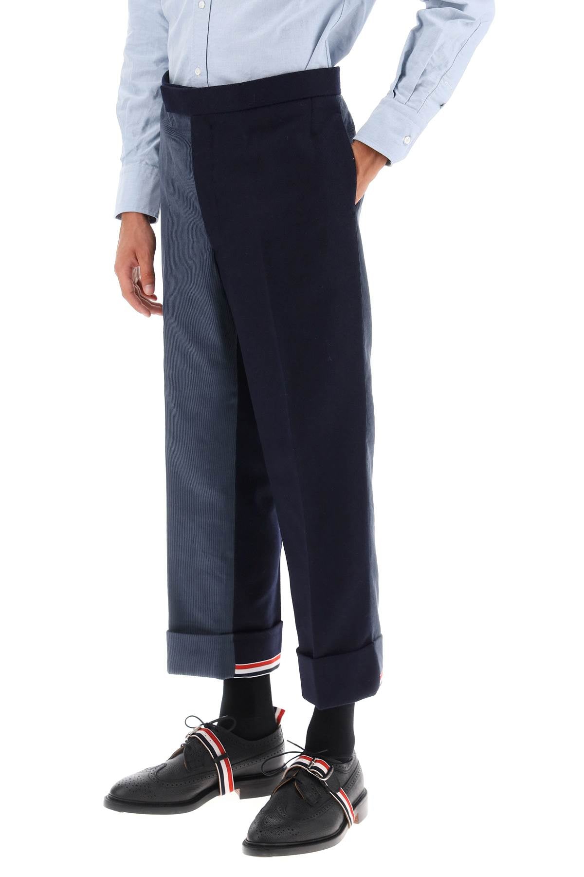 Thom Browne Thom browne cuffed trousers in funmix shetland