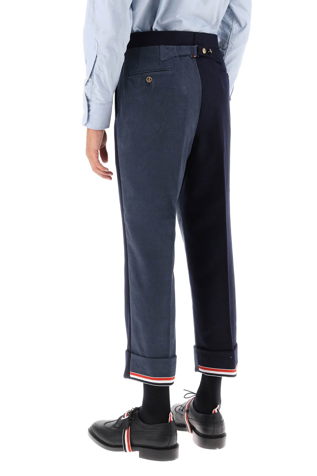 Thom Browne Thom browne cuffed trousers in funmix shetland