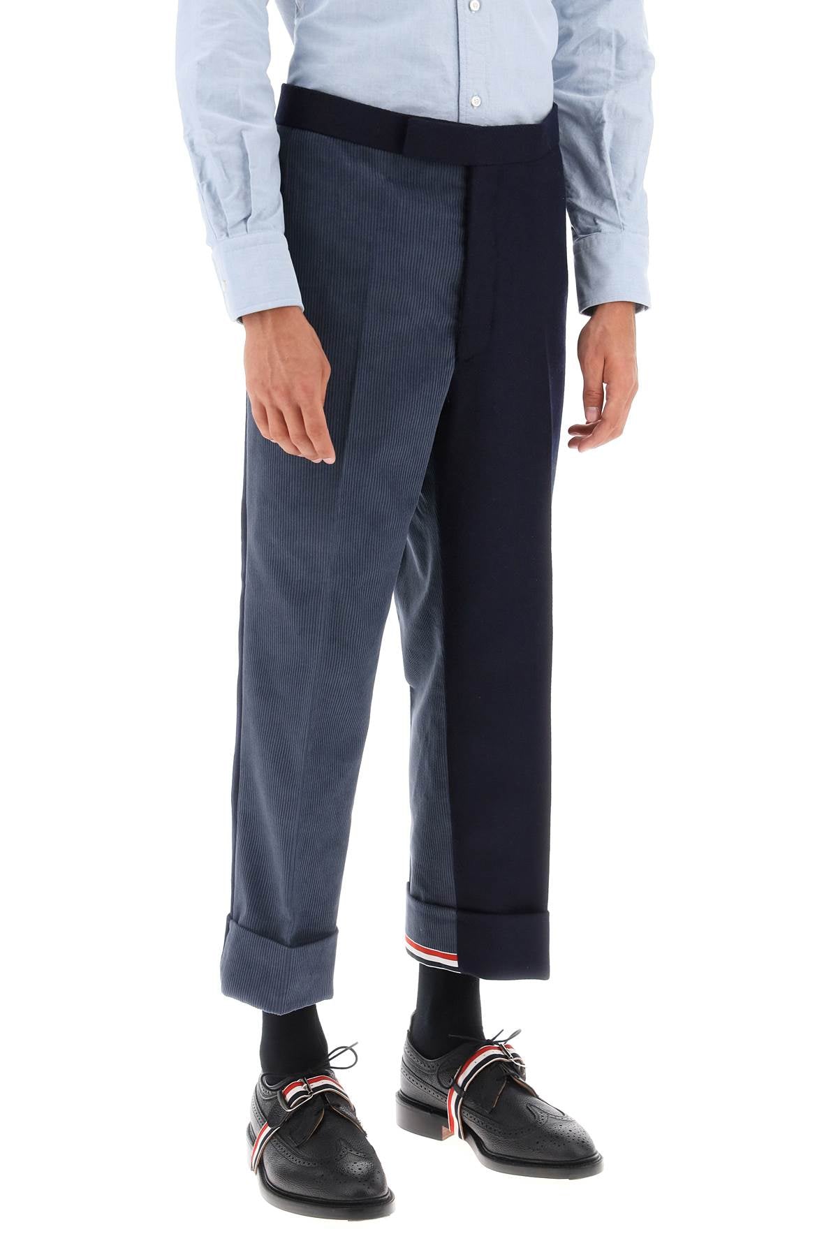 Thom Browne Thom browne cuffed trousers in funmix shetland