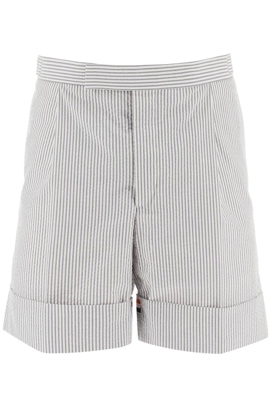 Thom Browne Thom browne striped shorts with tricolor details