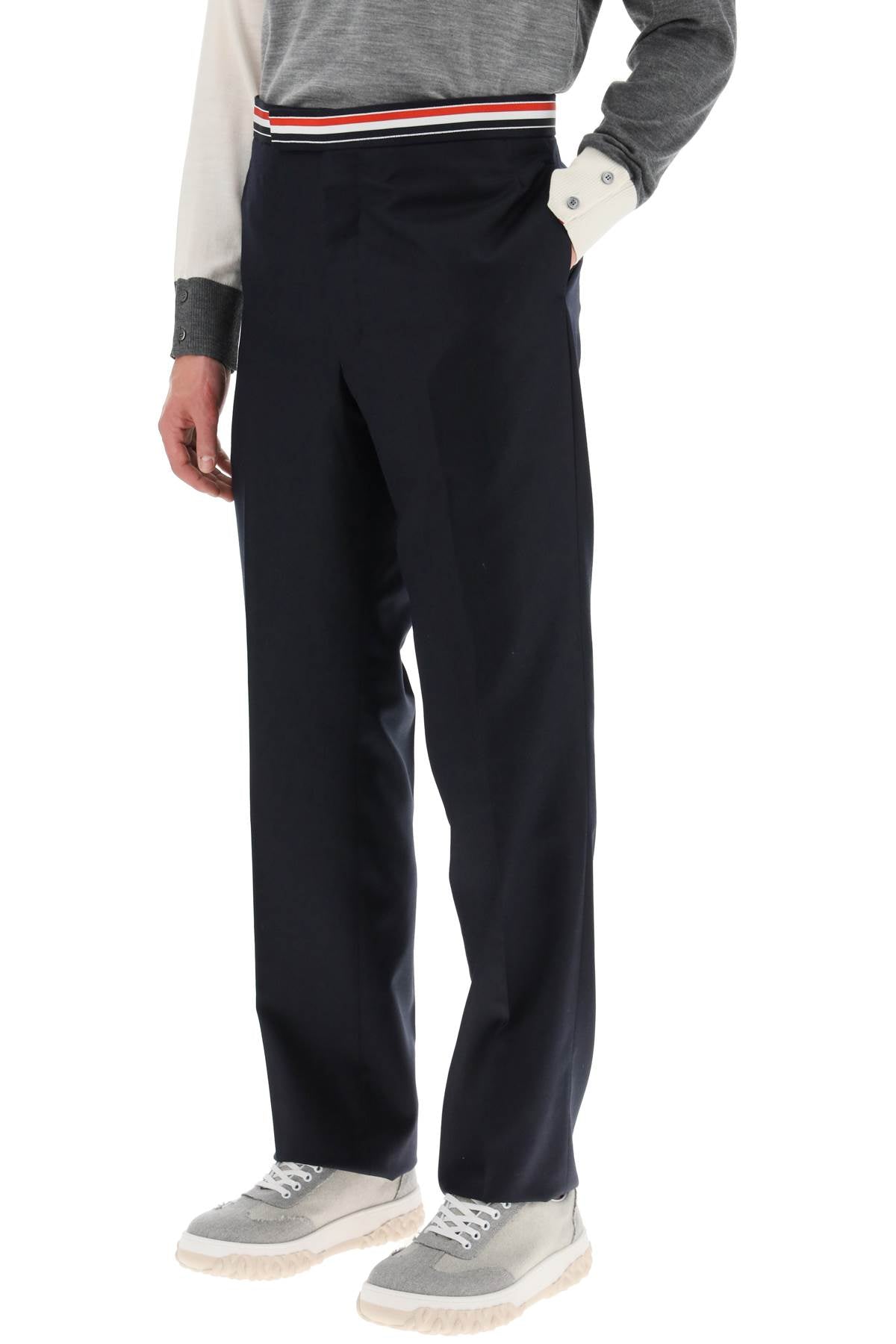 Thom Browne Thom browne tricolar waistband wool twill pants