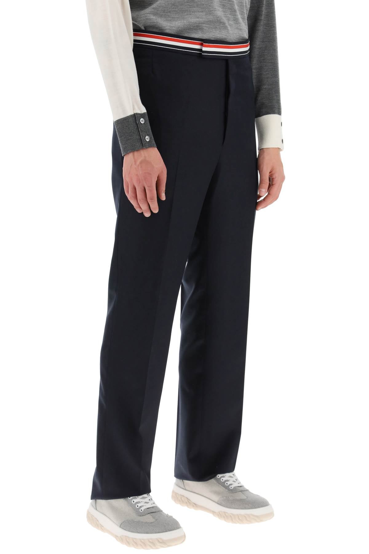 Thom Browne Thom browne tricolar waistband wool twill pants