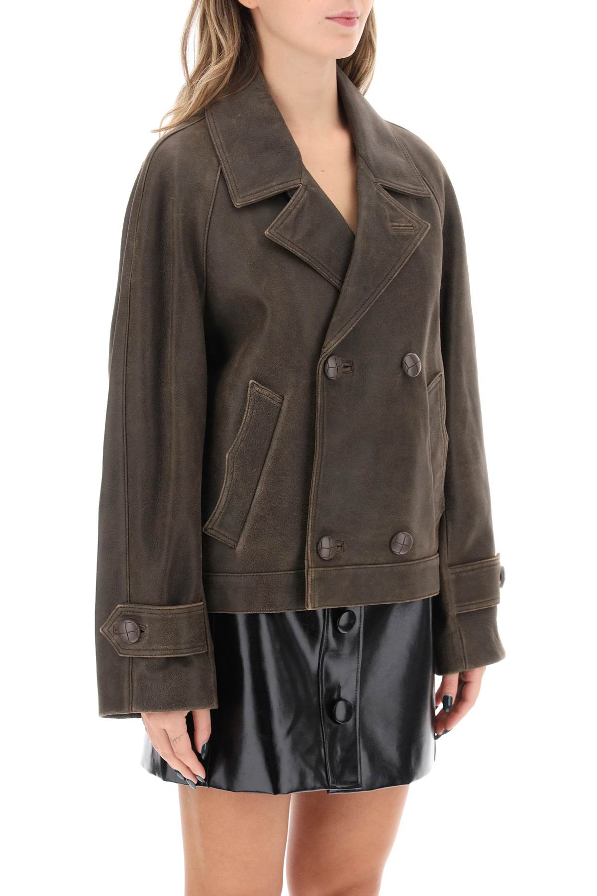 MVP Wardrobe Mvp wardrobe solferino jacket in vintage-effect leather