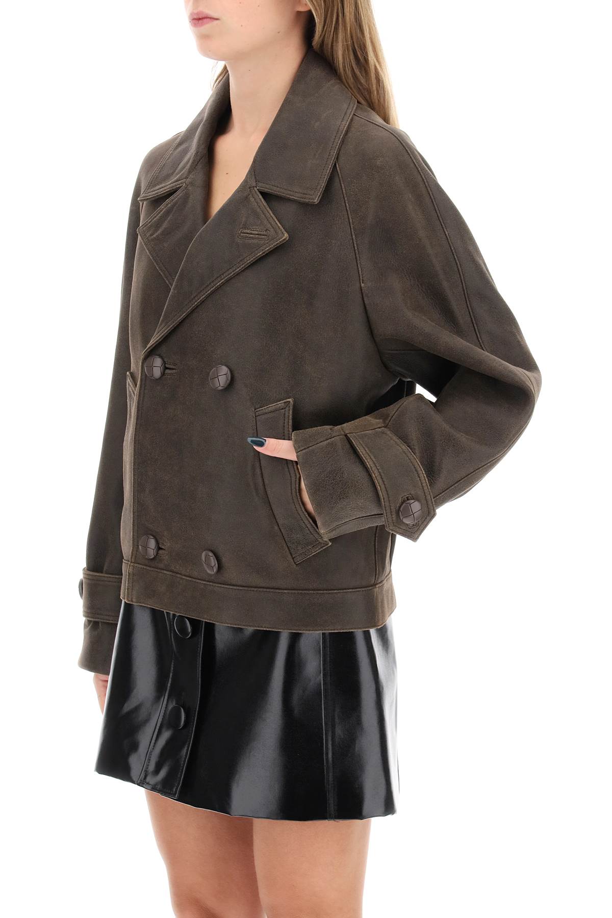 MVP Wardrobe Mvp wardrobe solferino jacket in vintage-effect leather