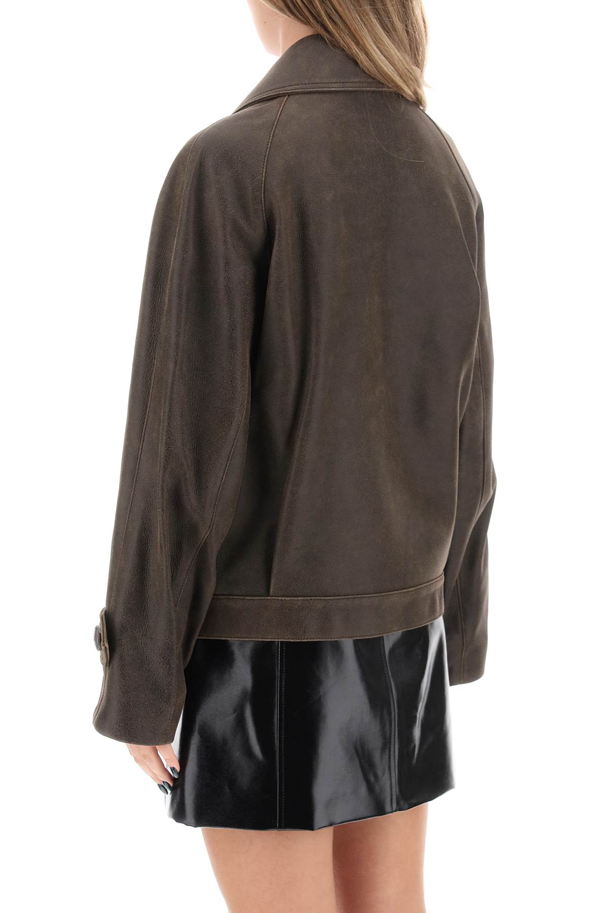 MVP Wardrobe Mvp wardrobe solferino jacket in vintage-effect leather