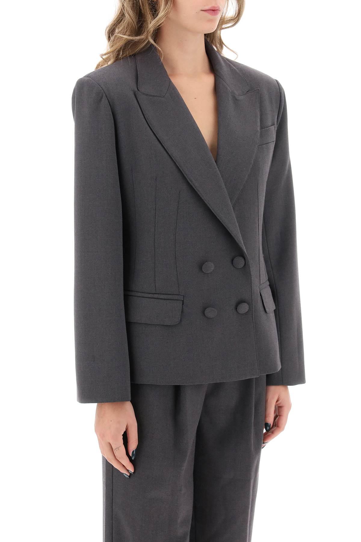 MVP Wardrobe Mvp wardrobe meda wool blend double-breasted blazer