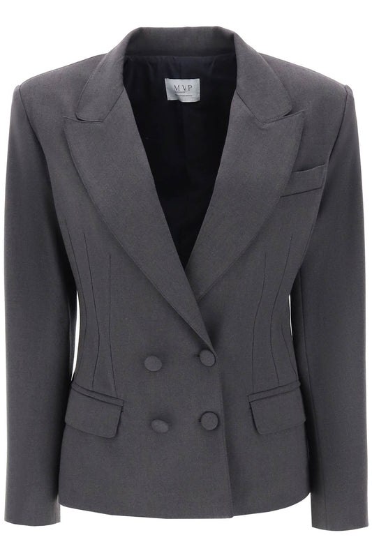 MVP Wardrobe Mvp wardrobe meda wool blend double-breasted blazer