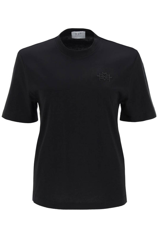 MVP Wardrobe Mvp wardrobe 'monforte' t-shirt with tonal logo embroidery