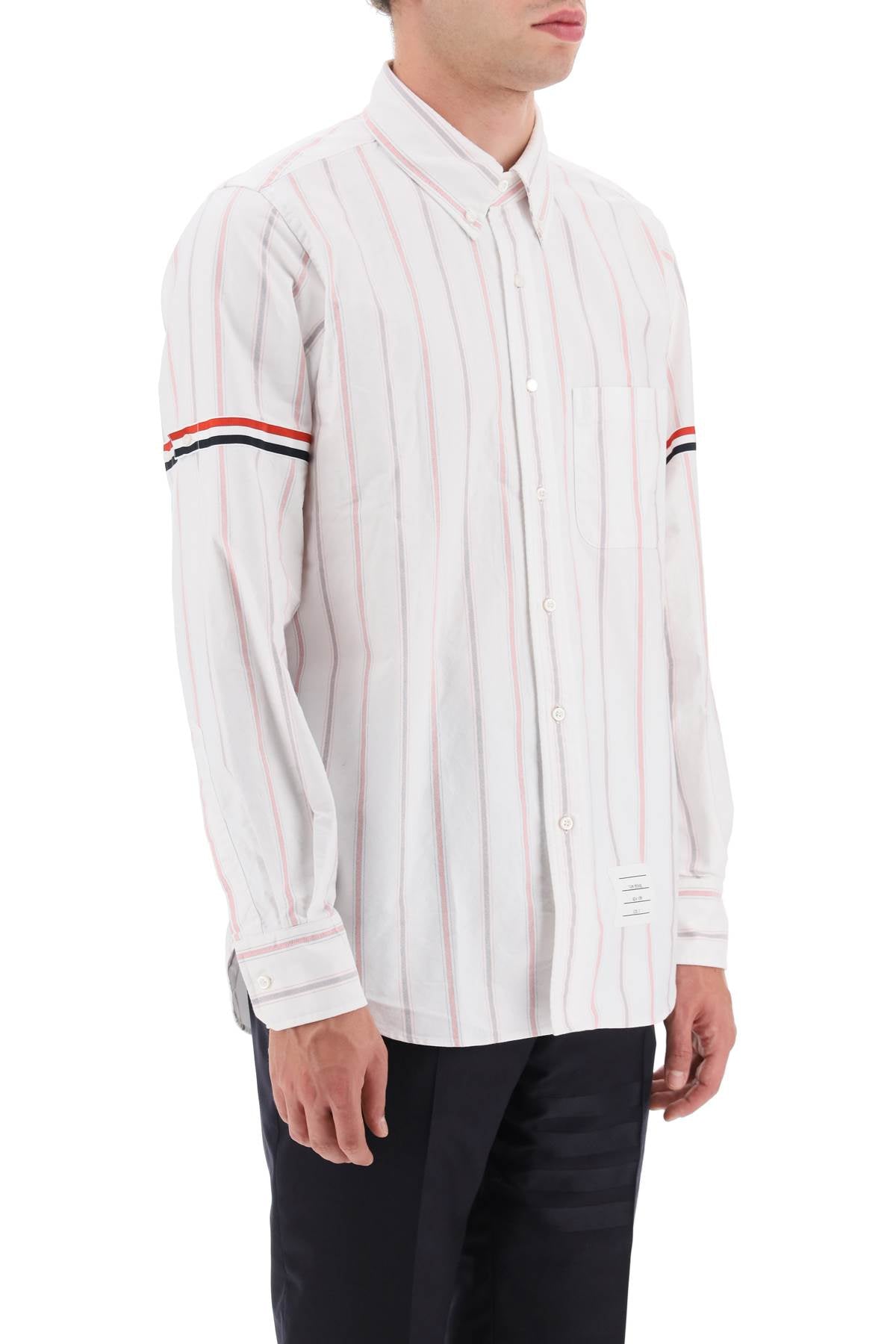 Thom Browne Thom browne striped oxford button-down shirt with armbands