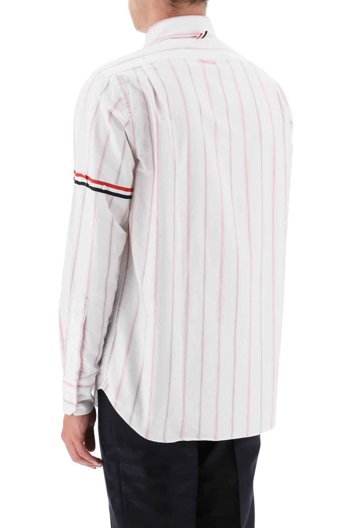 Thom Browne Thom browne striped oxford button-down shirt with armbands