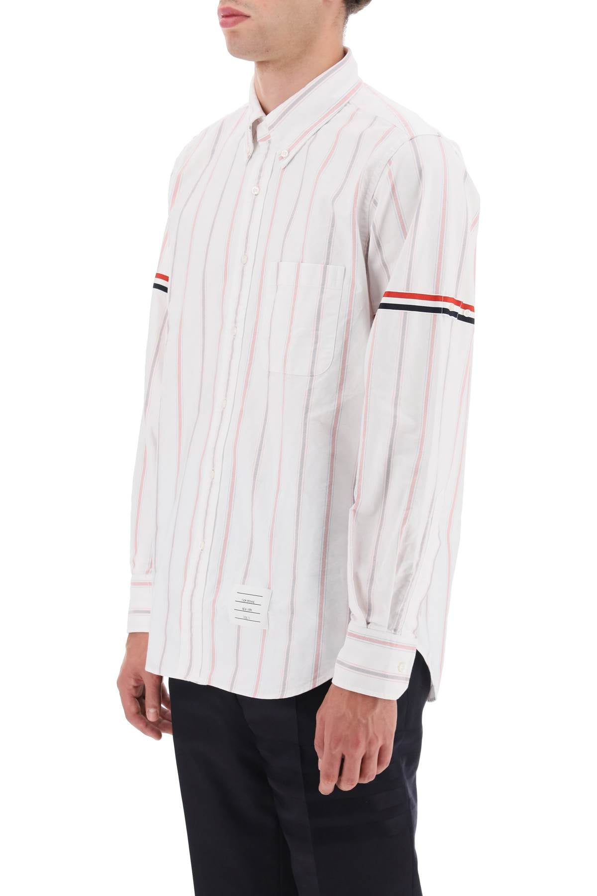 Thom Browne Thom browne striped oxford button-down shirt with armbands