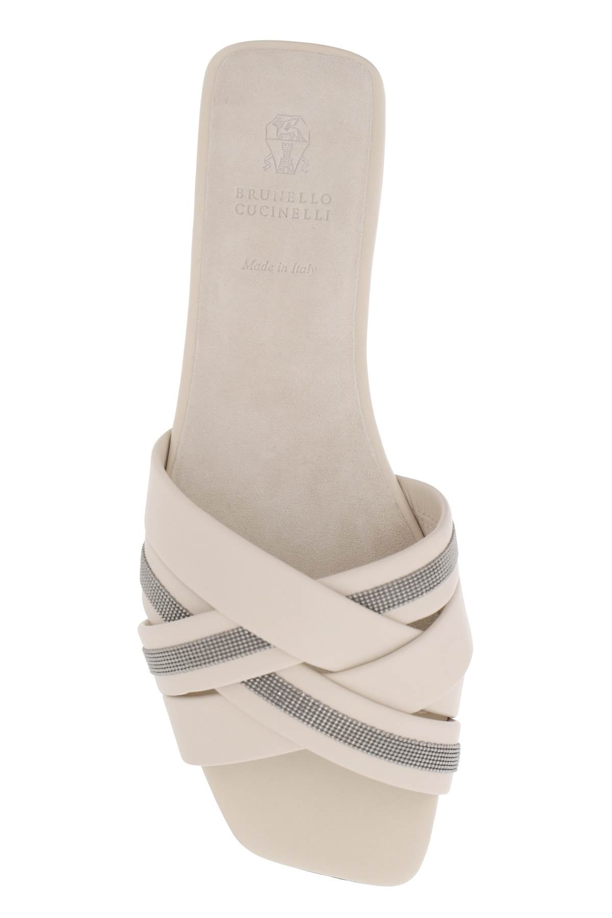 Brunello Cucinelli Brunello cucinelli "nappa slides with decorative charm"