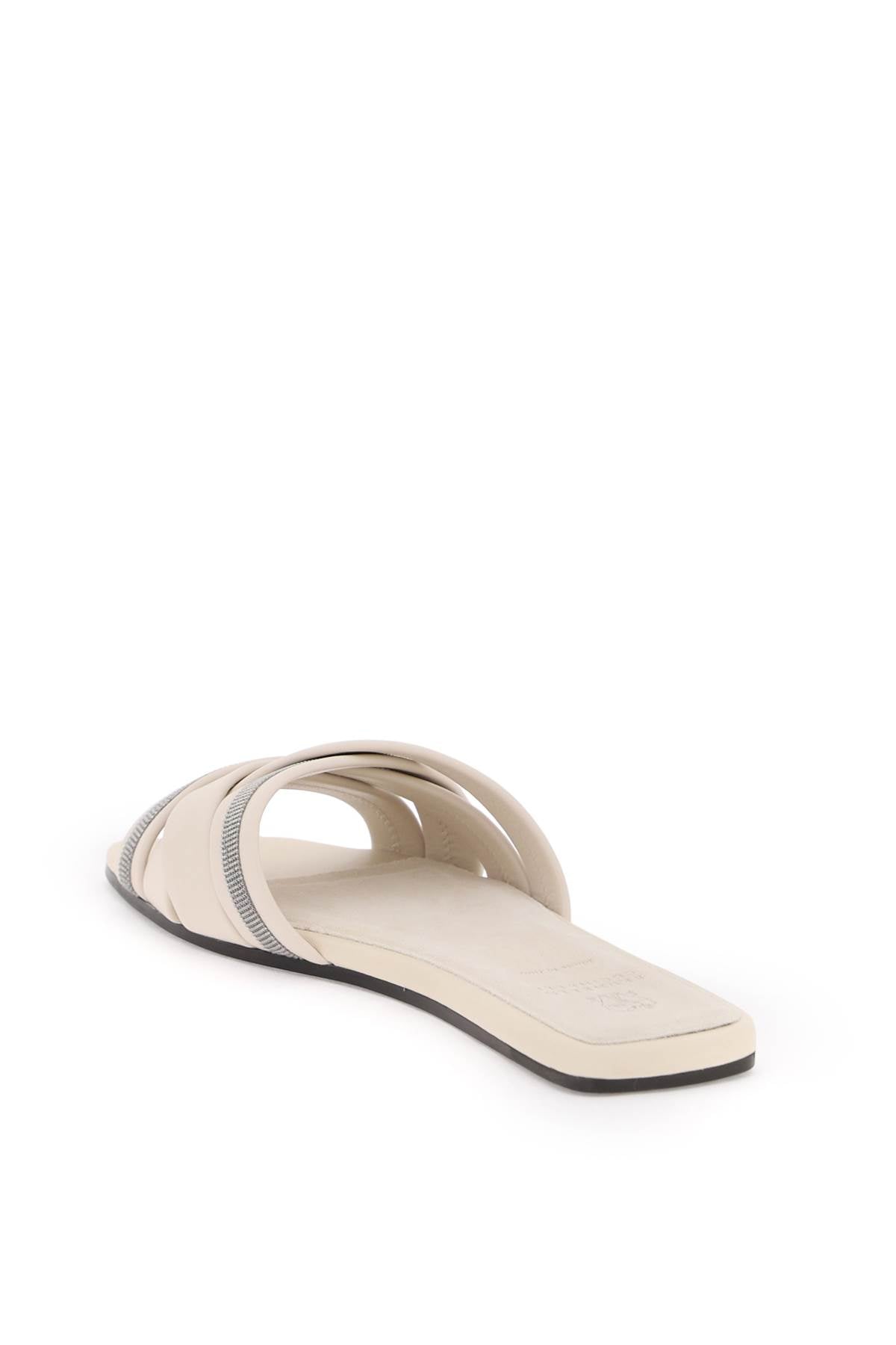 Brunello Cucinelli Brunello cucinelli "nappa slides with decorative charm"