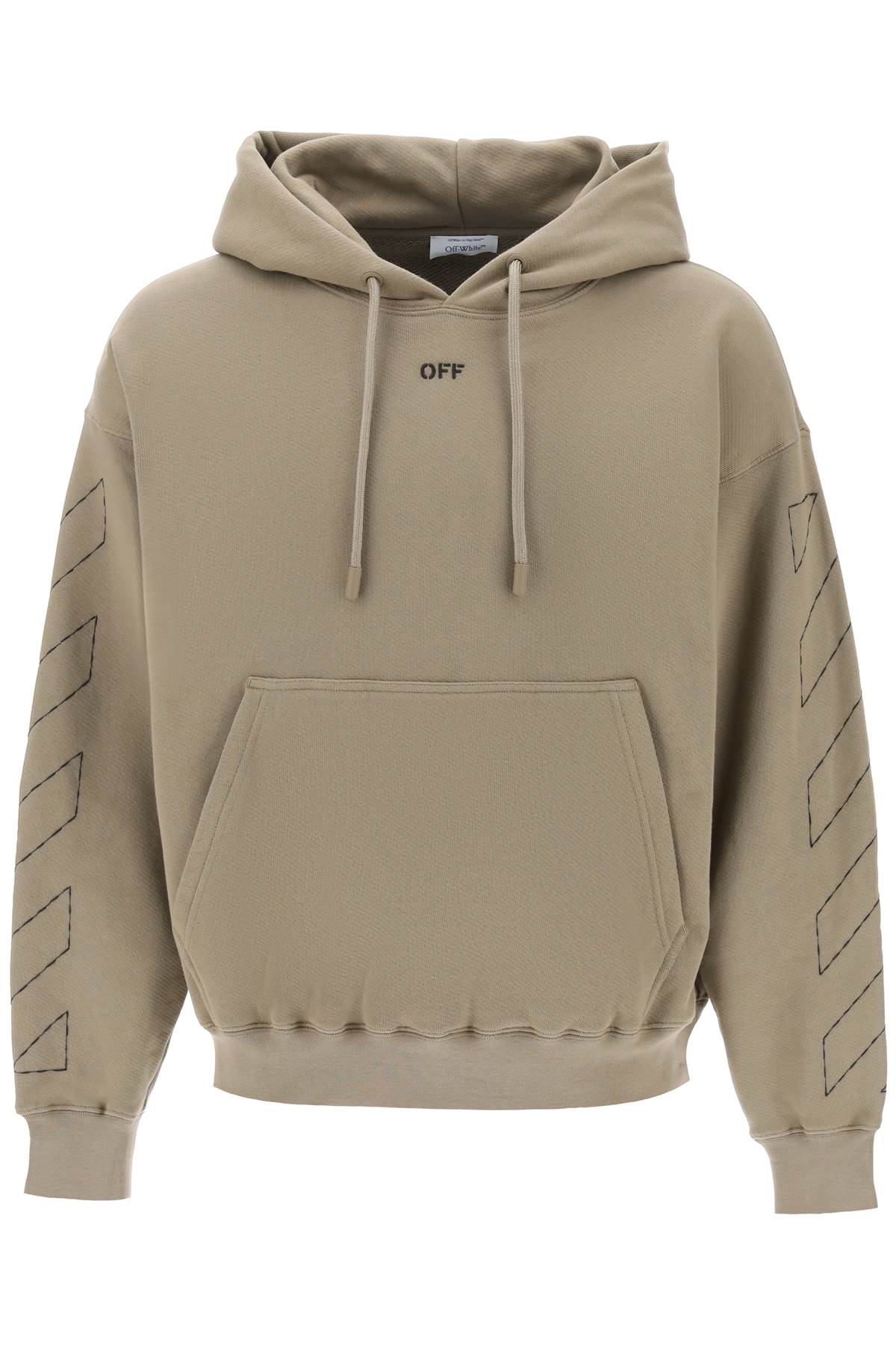 Off-White Off-white hoodie with topstitched motifs