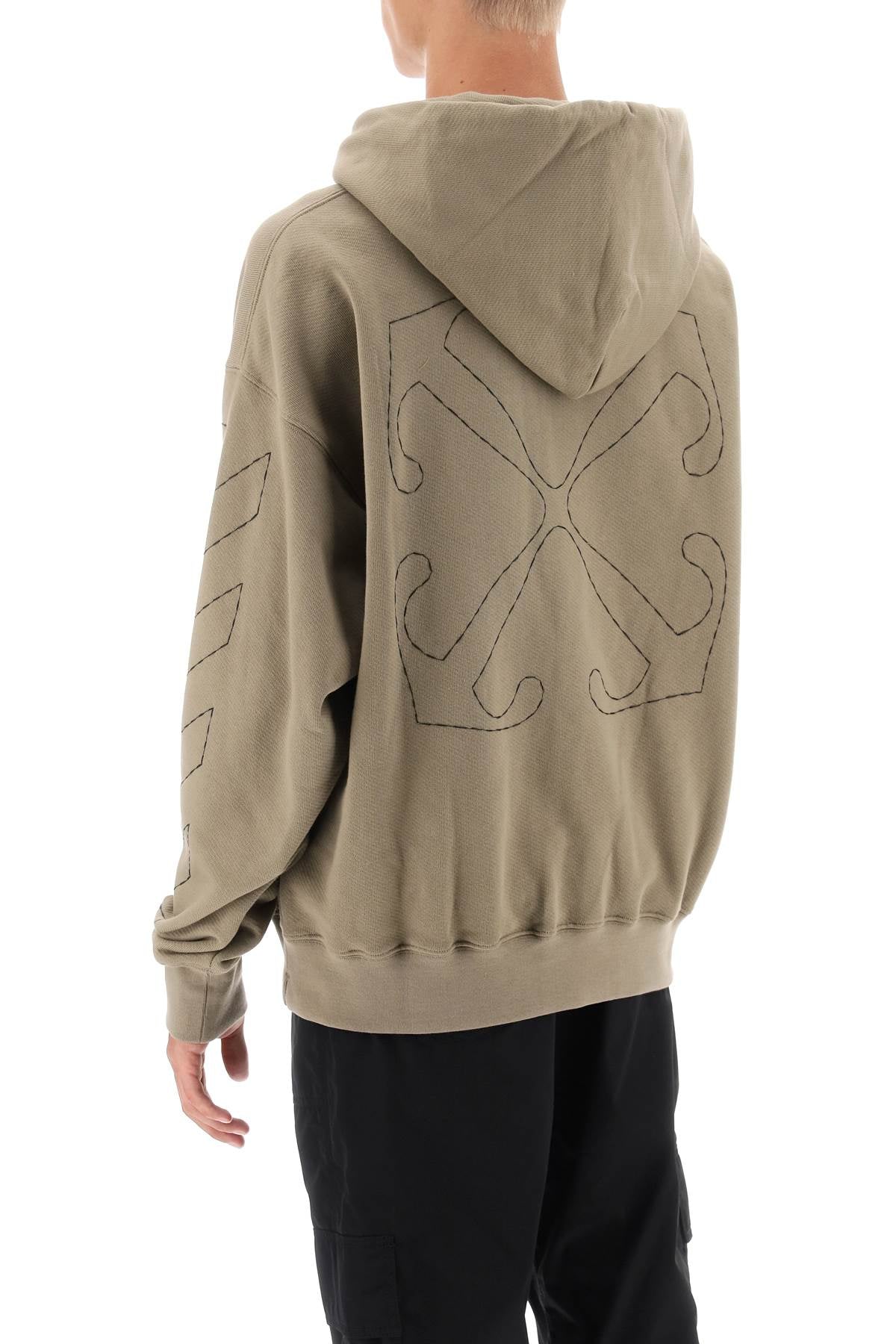 Off-White Off-white hoodie with topstitched motifs