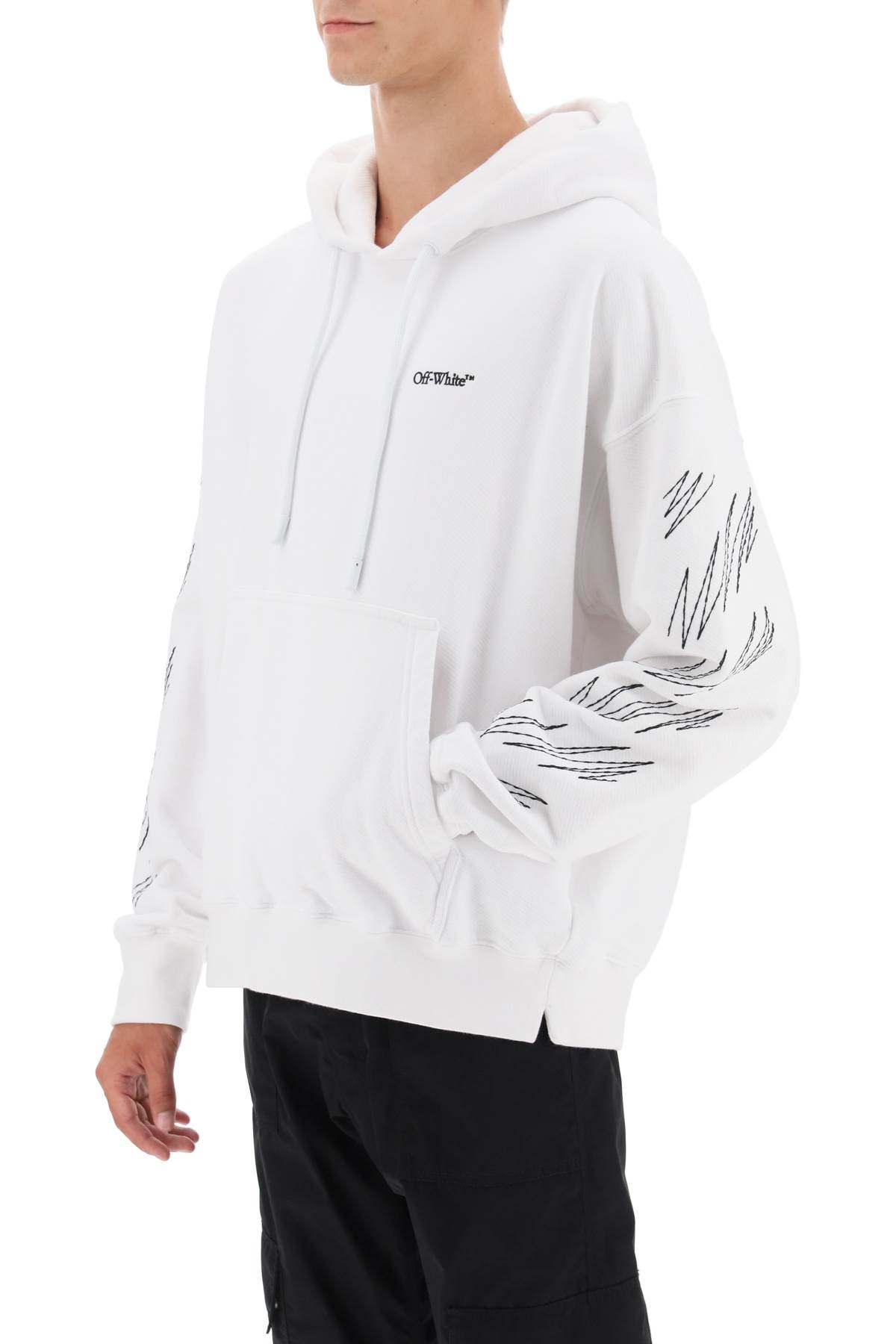 Off-White Off-white hoodie with contrasting topstitching