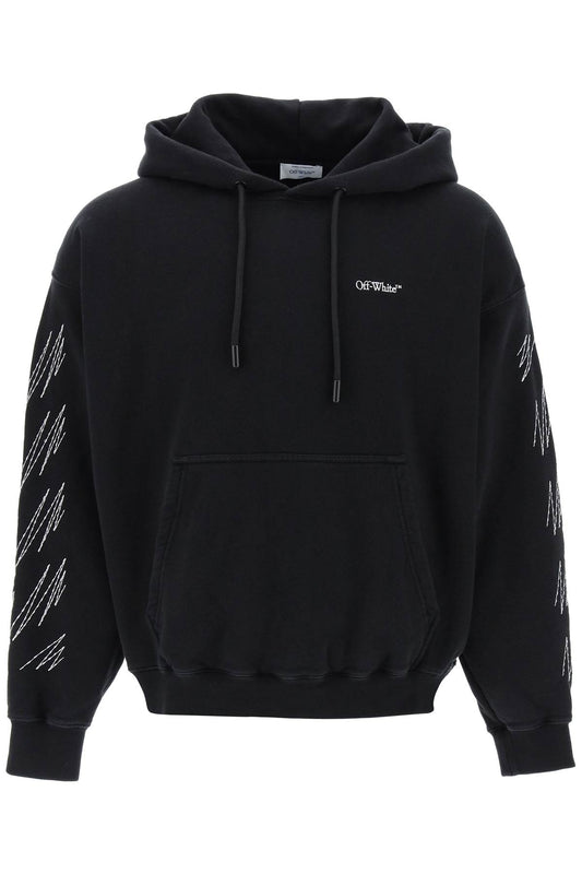 Off-White Off-white hoodie with contrasting topstitching