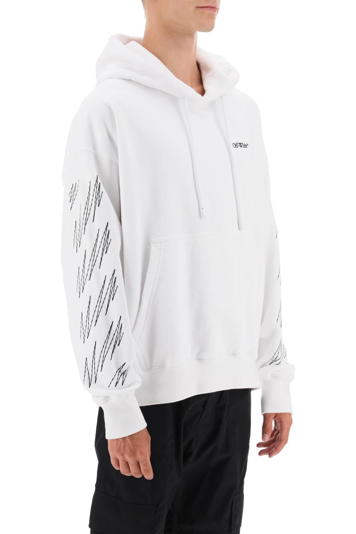 Off-White Off-white hoodie with contrasting topstitching