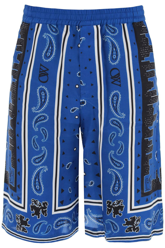 Off-White Off-white bermuda shorts with paisley pattern