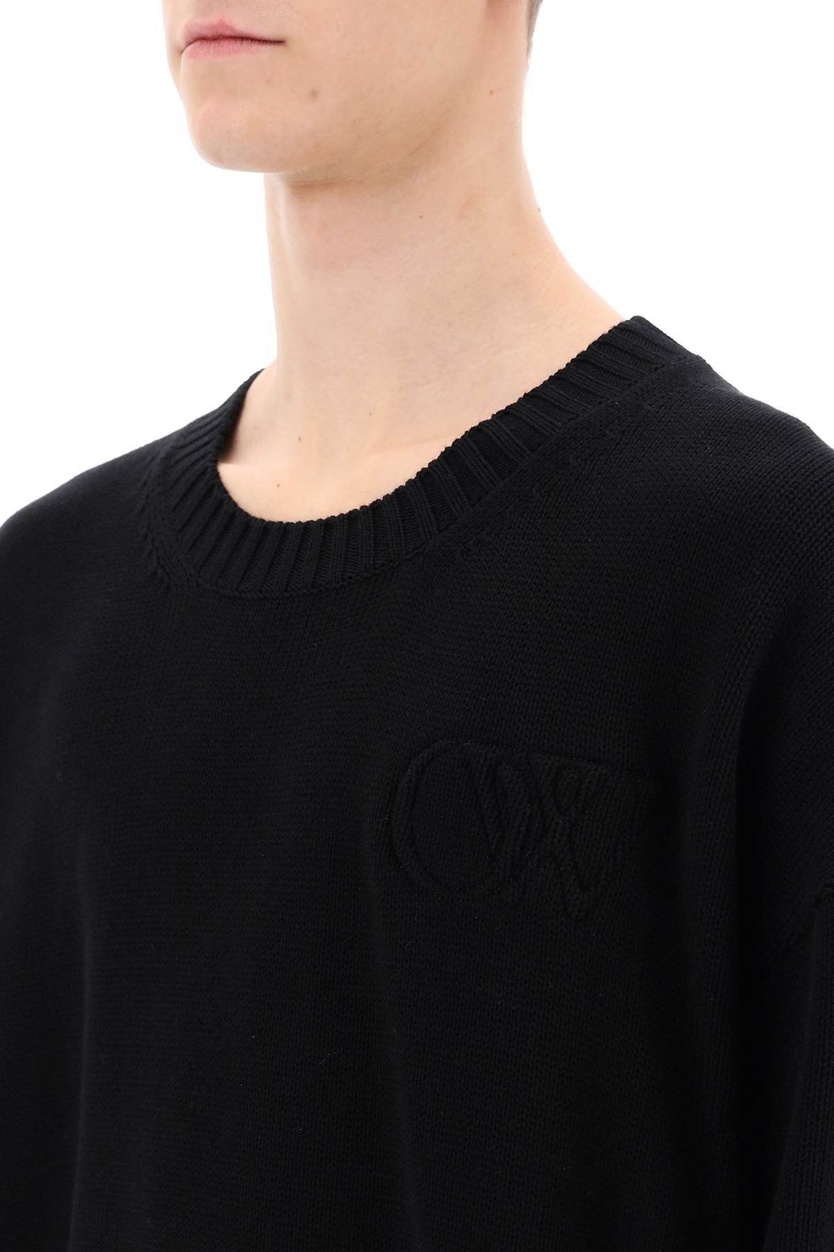 Off-White Off-white sweater with embossed diagonal motif