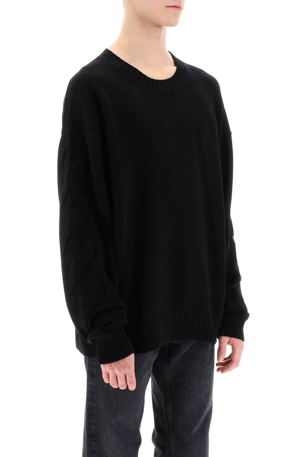 Off-White Off-white sweater with embossed diagonal motif