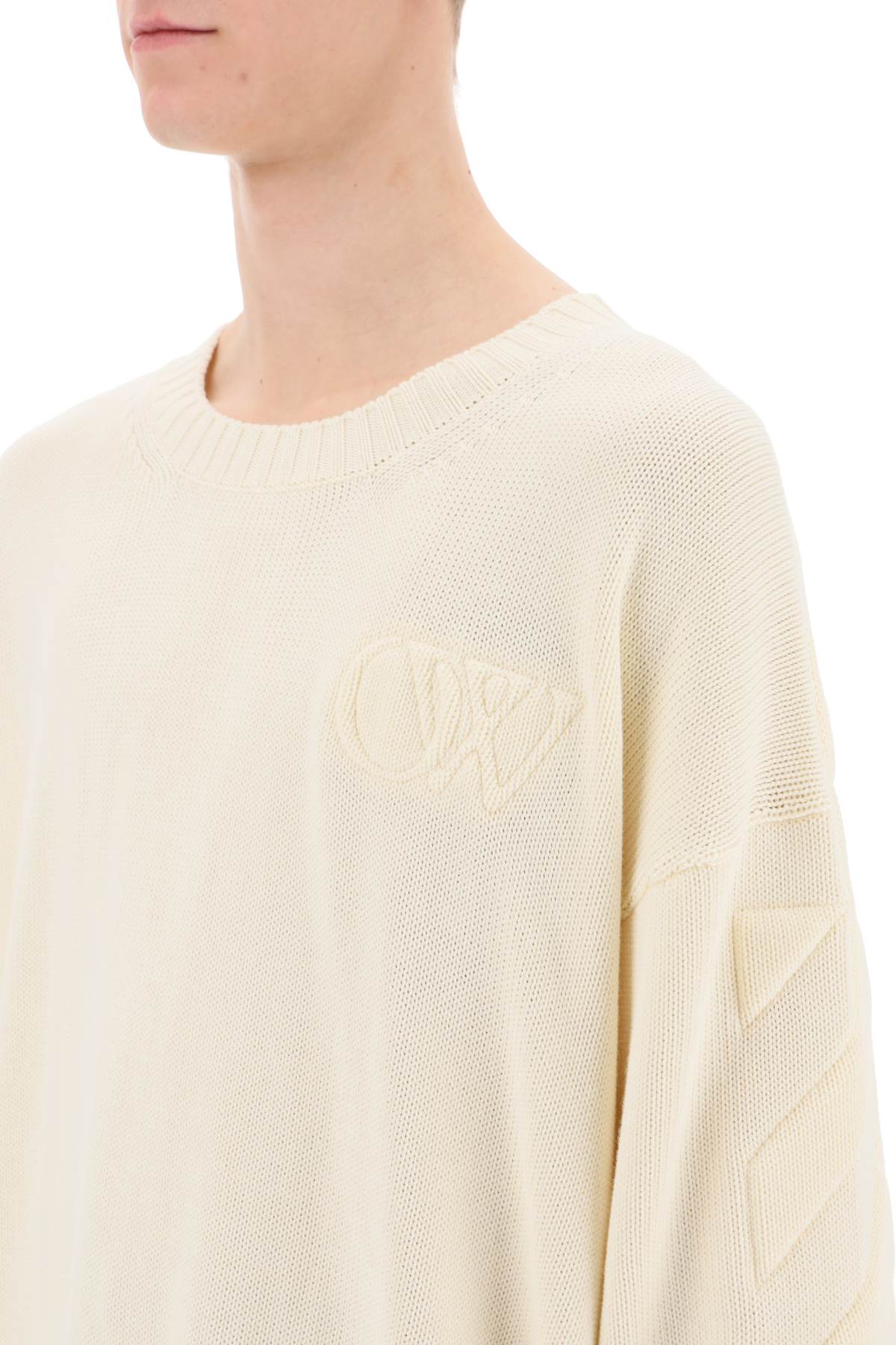 Off-White Off-white sweater with embossed diagonal motif