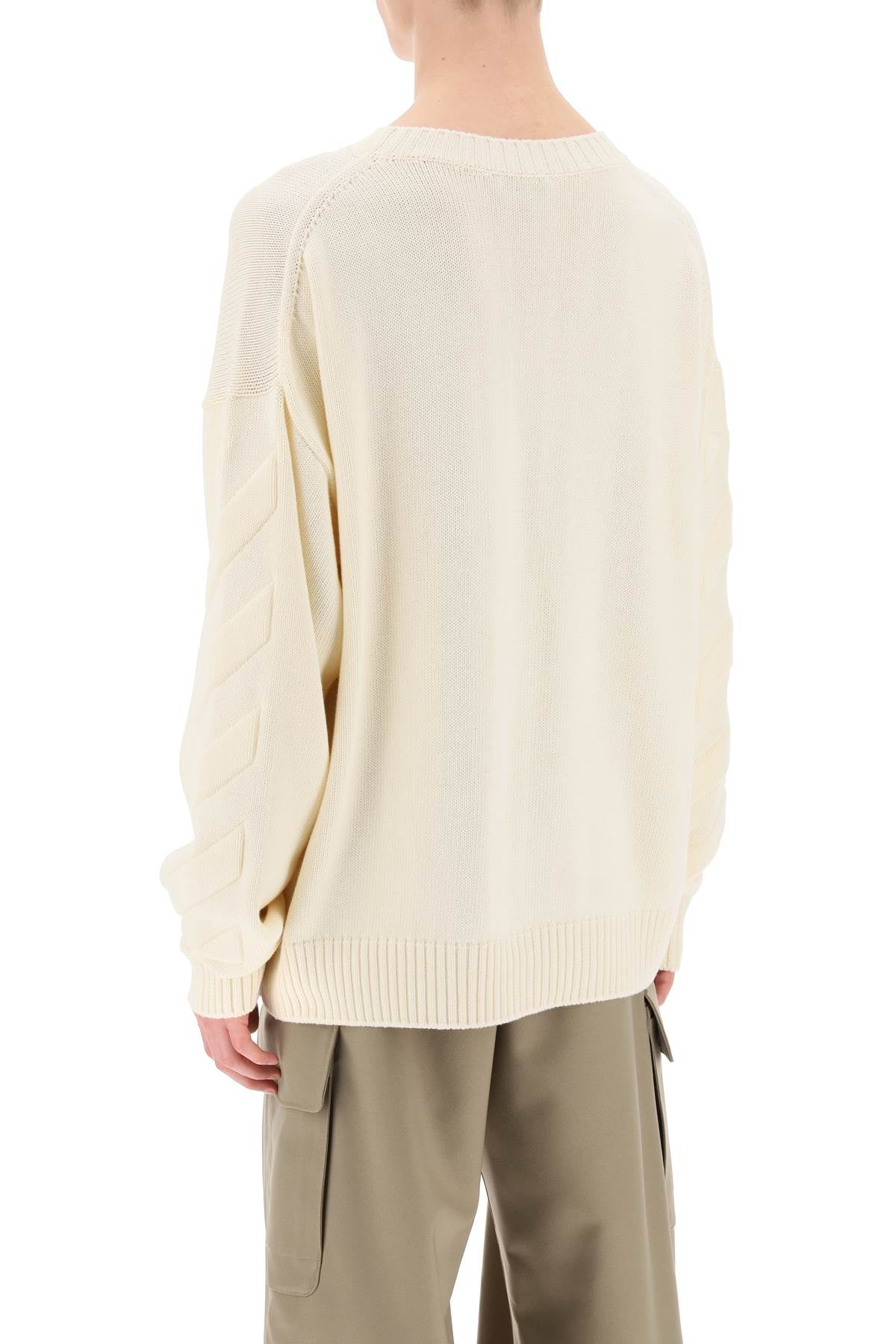 Off-White Off-white sweater with embossed diagonal motif