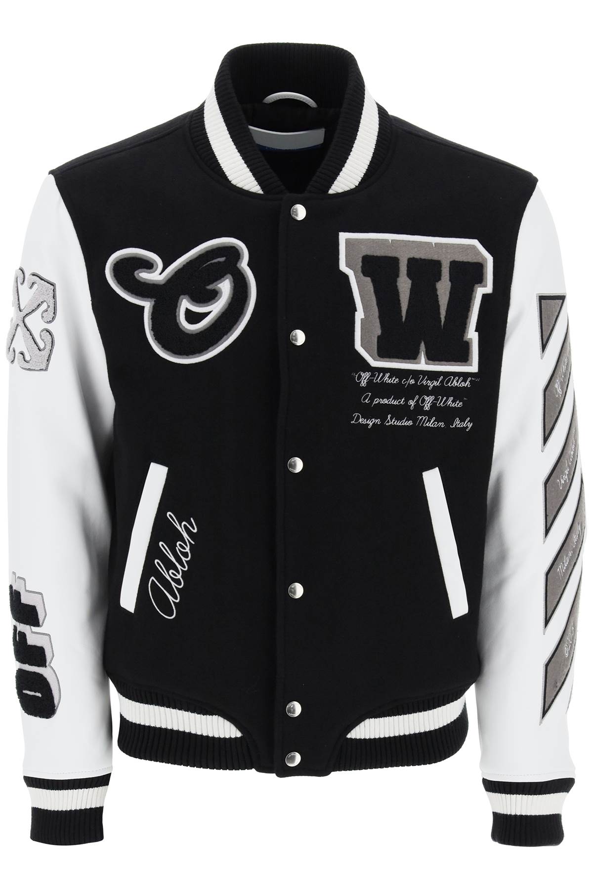 Off-White Off-white lea varsity bomber jacket