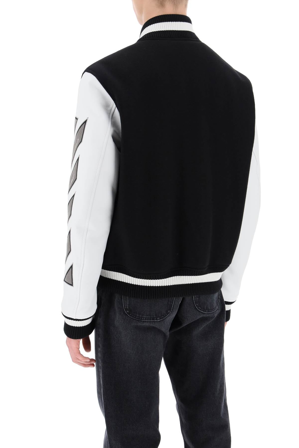 Off-White Off-white lea varsity bomber jacket