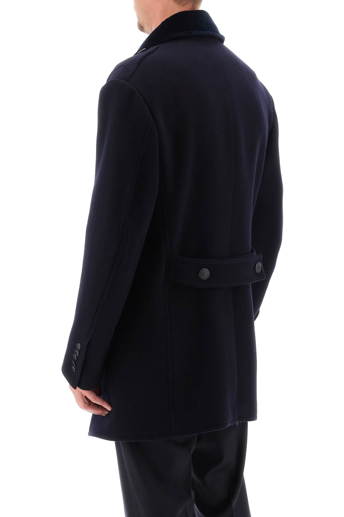 Tom Ford Tom ford midi peacoat with velvet lapel