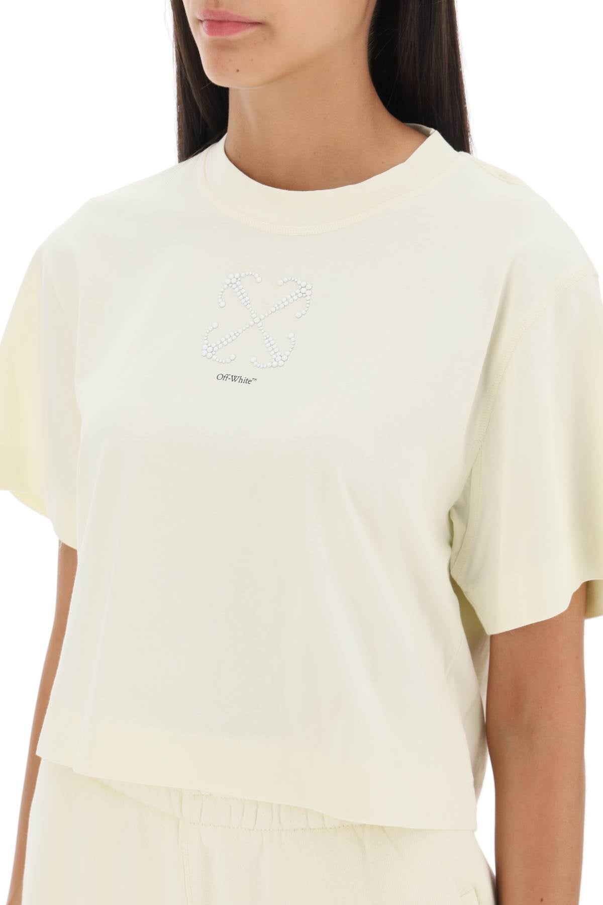 Off-White Off-white cropped t-shirt with arrow motif