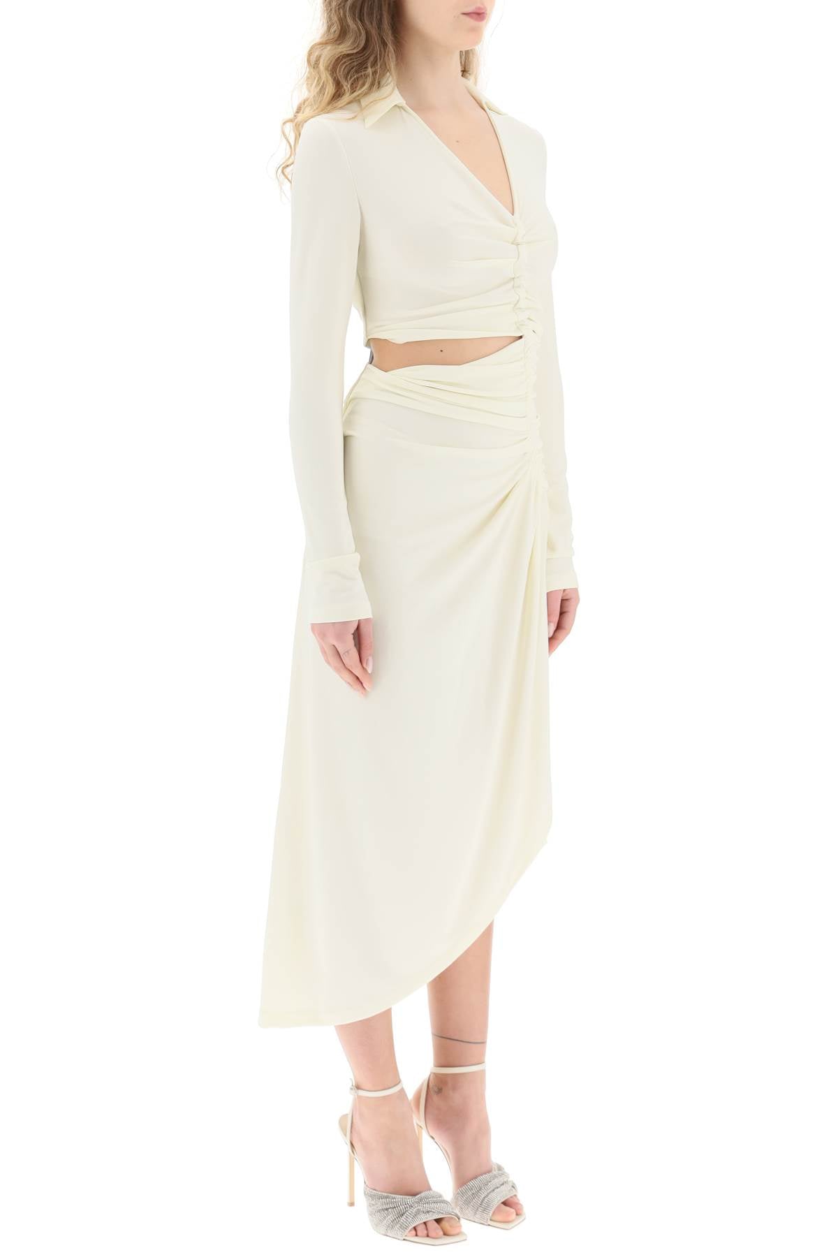 Off-White Off-white asymmetric cut-out jersey dress