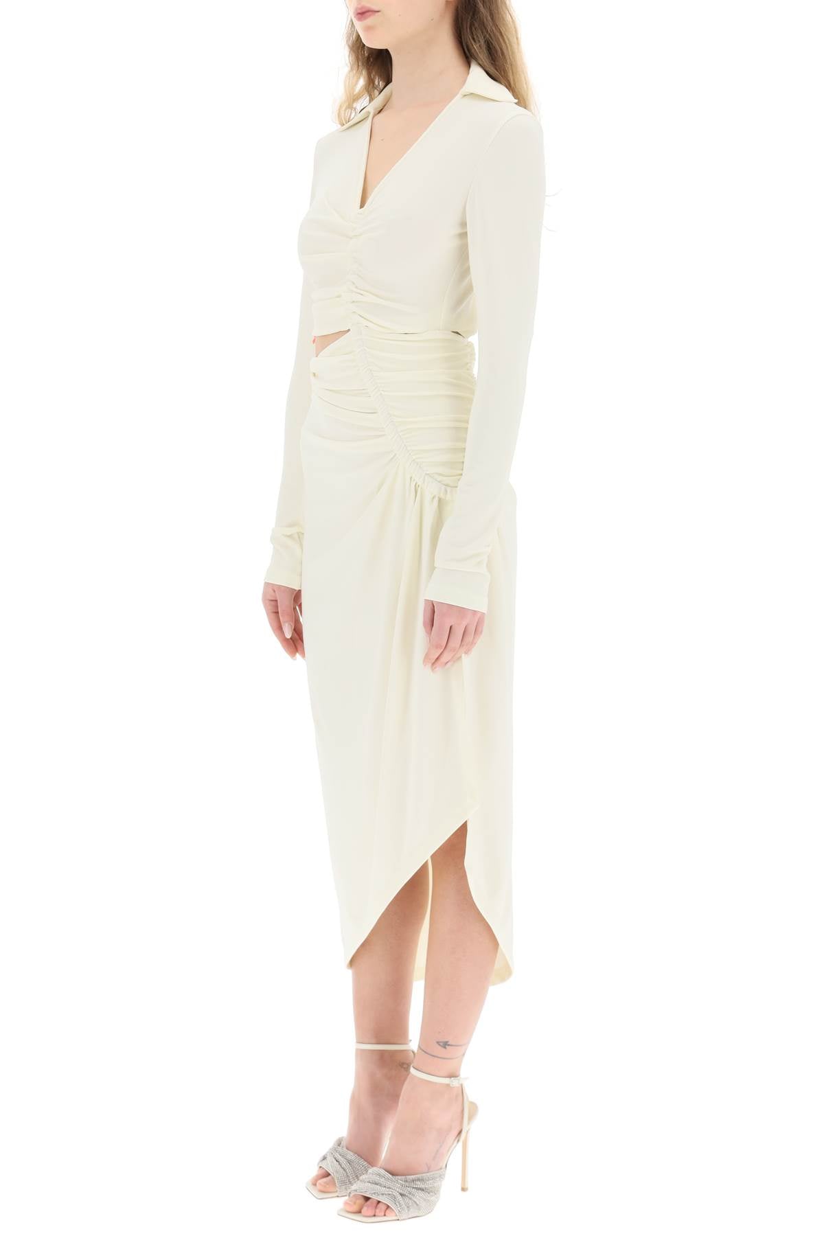 Off-White Off-white asymmetric cut-out jersey dress