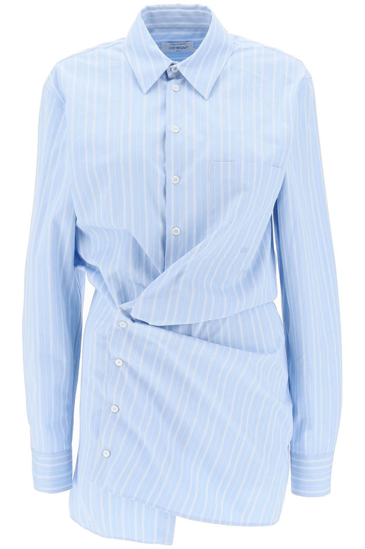 Off-White Off-white striped-poplin mini shirt dress