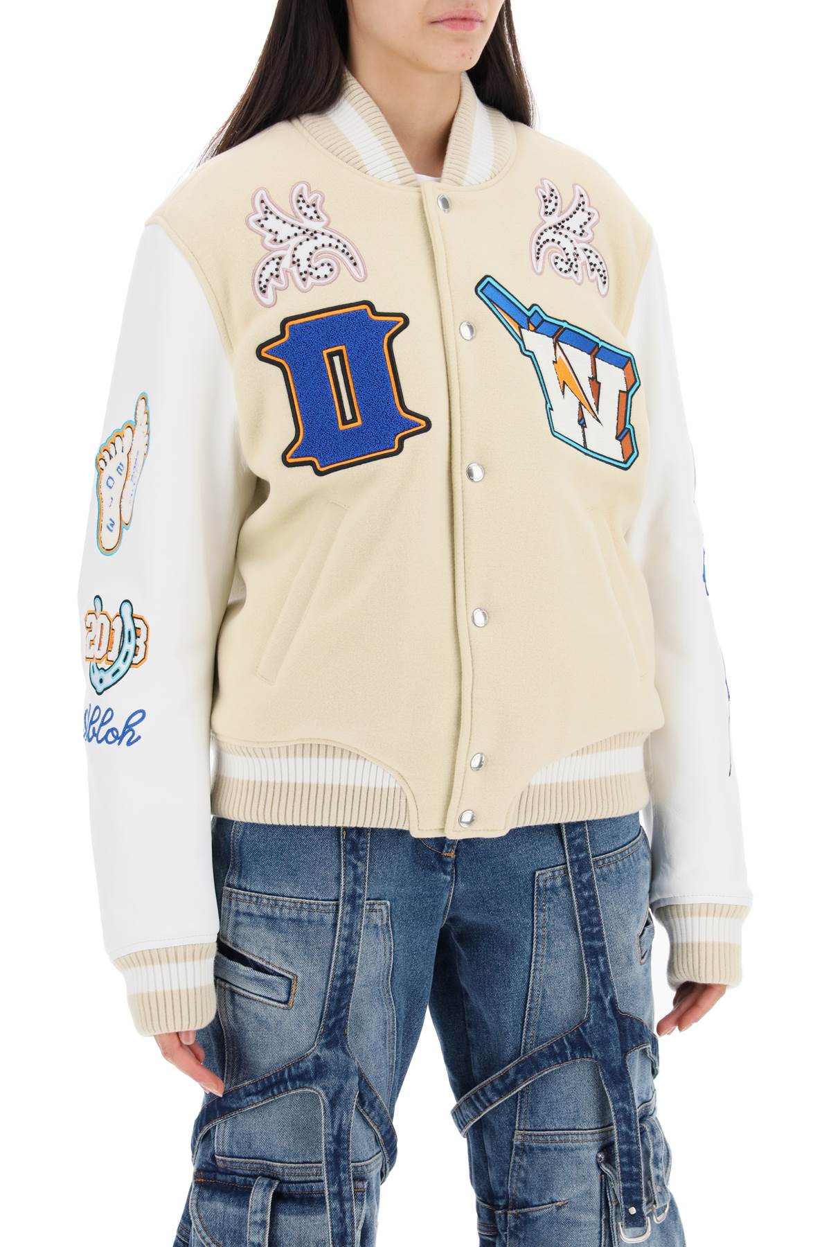 Off-White Off-white thunderbolt varsity bom