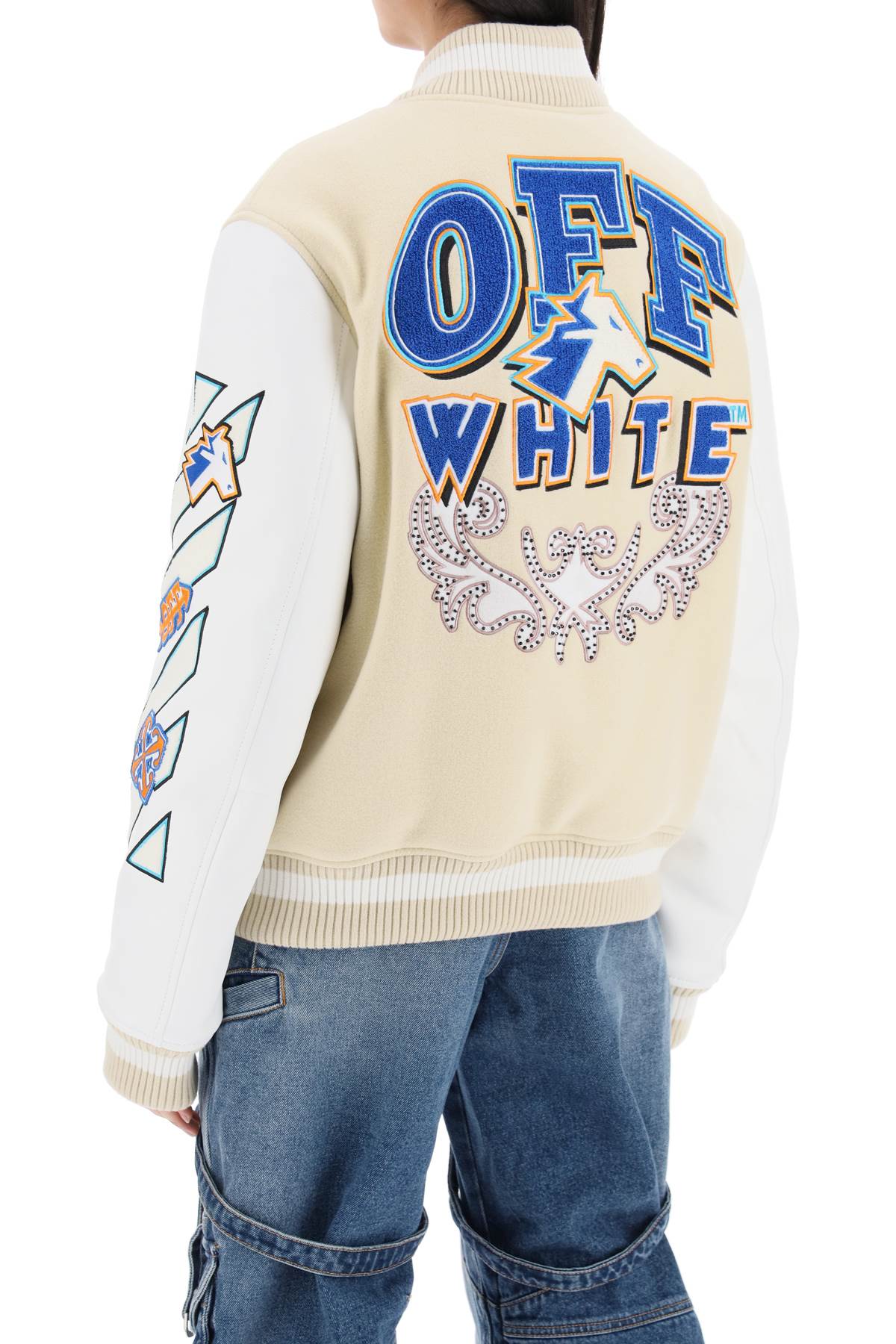 Off-White Off-white thunderbolt varsity bom