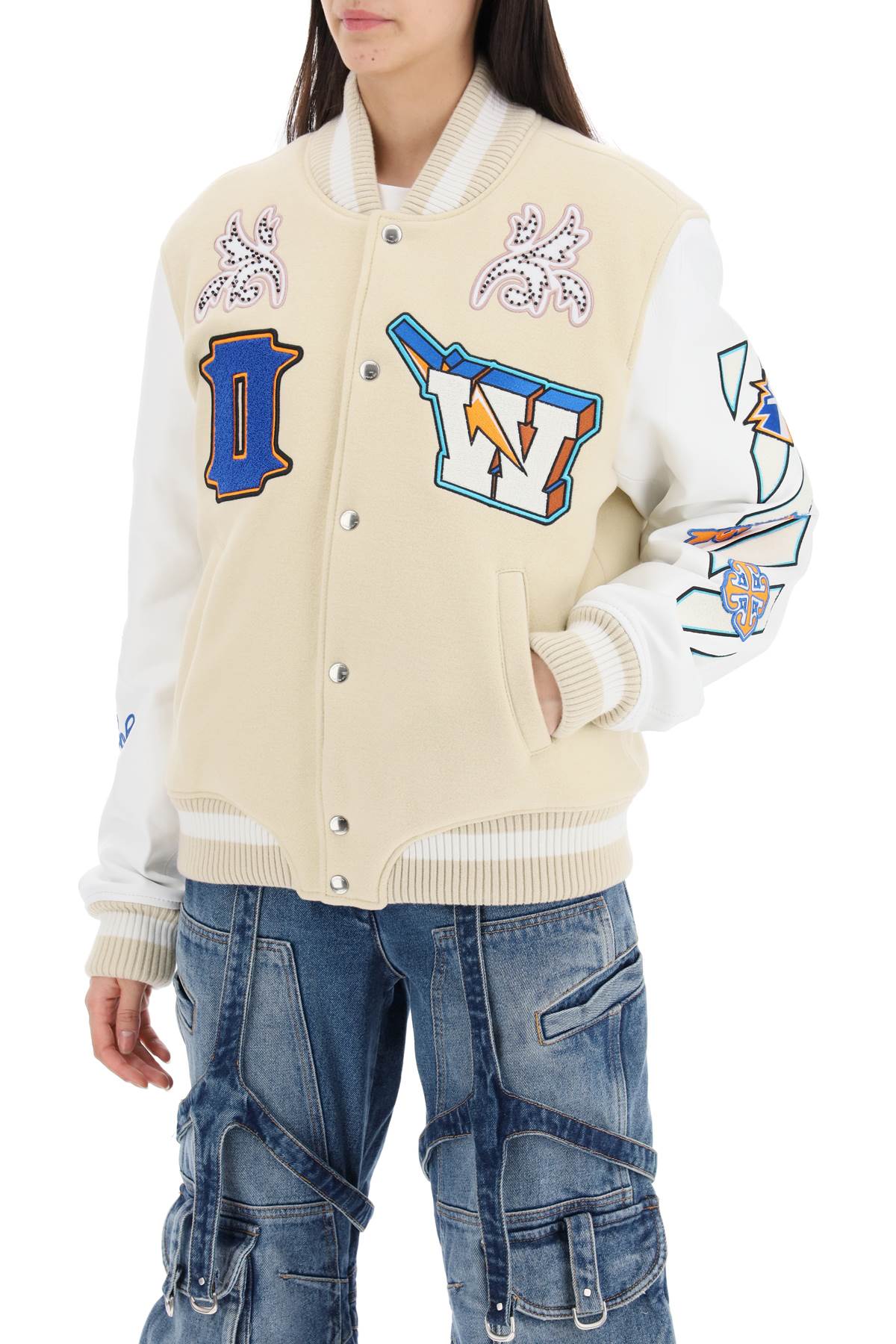 Off-White Off-white thunderbolt varsity bom