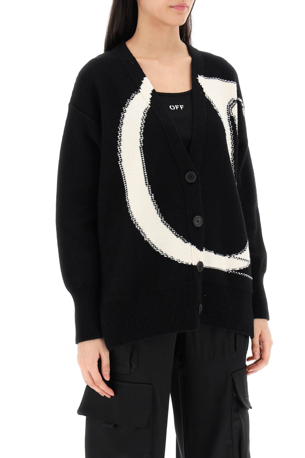 Off-White Off-white cardigan with maxi ow logo