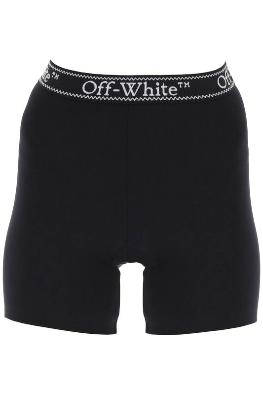 Off-White Off-white sporty shorts with branded stripe