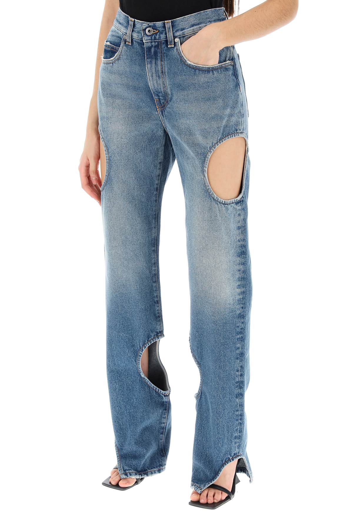 Off-White Off-white meteor cut-out jeans