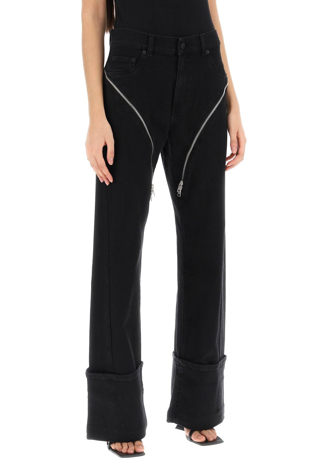 Mugler Mugler straight jeans with zippers