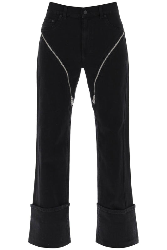 Mugler Mugler straight jeans with zippers