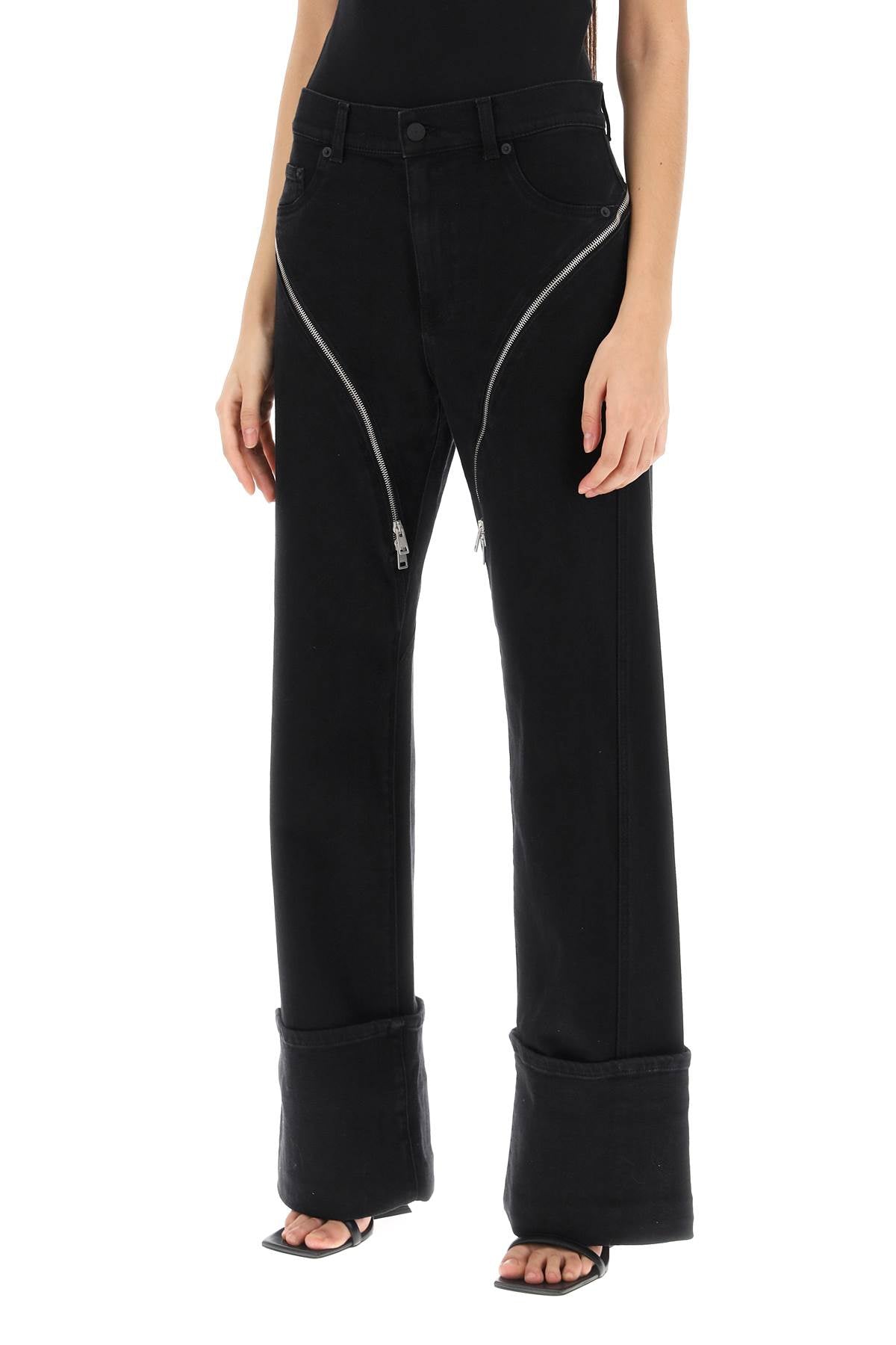 Mugler Mugler straight jeans with zippers