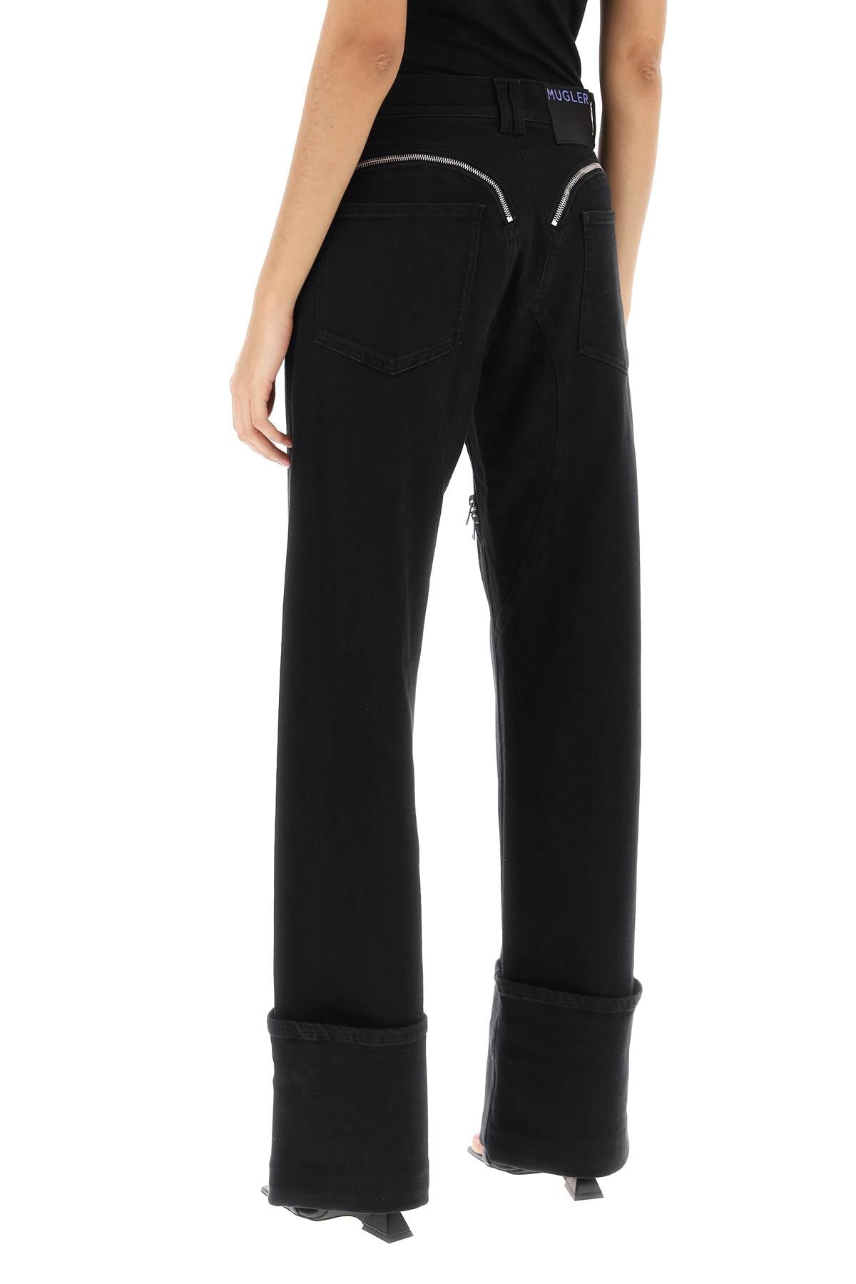 Mugler Mugler straight jeans with zippers