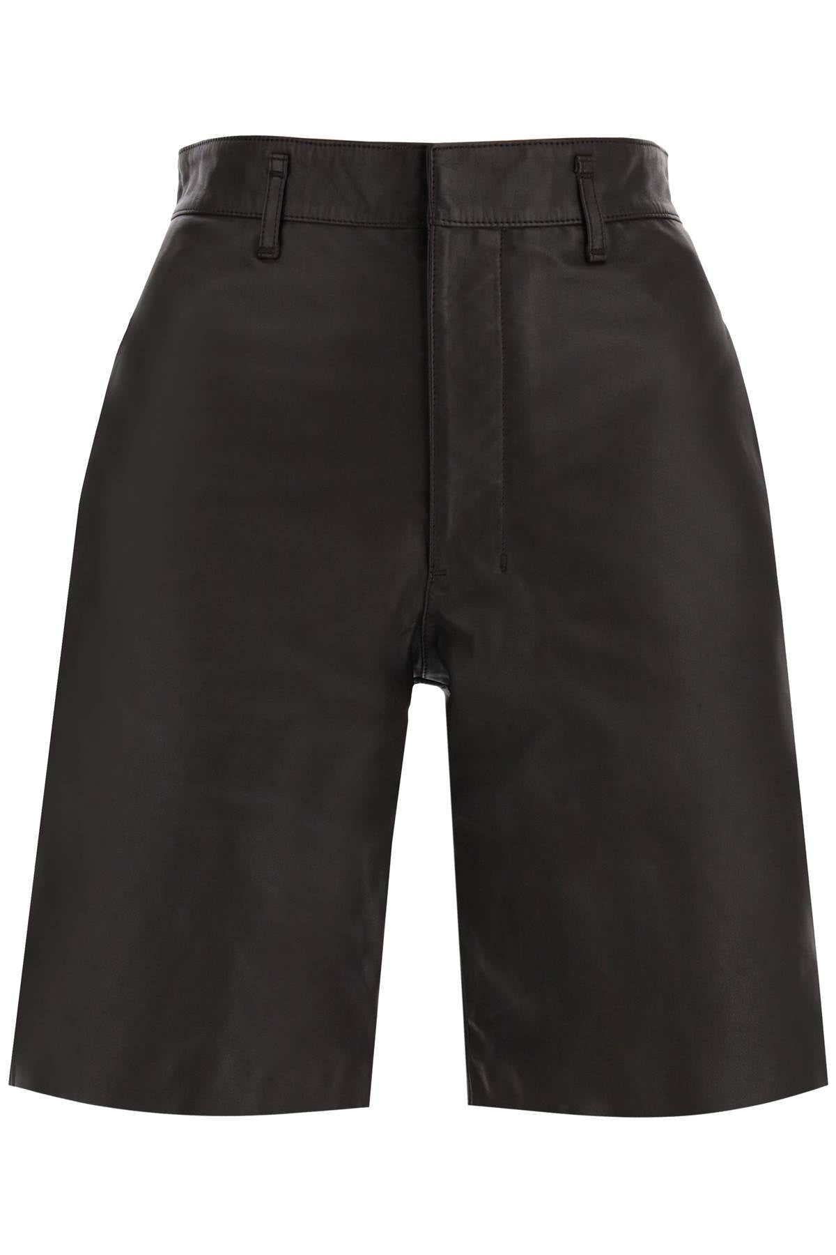 Lemaire Lemaire slim leather bermuda shorts for men